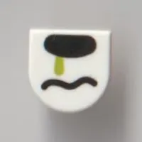 Tile 1 x 1 Half Circle with Snout, Lime Snot print