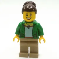 Green Torso, Dark Tan Legs, Dark Brown Hair