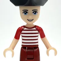 Zack - Red/White Shirt, Dark Red Trousers, Pirate Hat