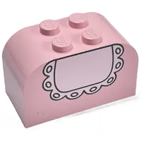 Brick Curved 2 x 4 x 2 Double with Baby Bib Print