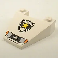 Wedge Sloped 4 x 4 Taper with Police Yellow Star Badge and Headlights Print