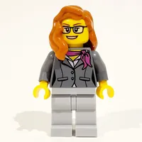 Scientist - Dark BLuish Grey Torso, Light Bluish Grey Legs, Dark Orange Hair