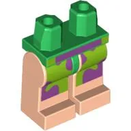 Hips and Light Nougat Legs with Purple Flowers on Lime Shorts Print (Patrick)