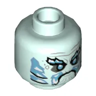 Minifig Head General Vex, Light Blue Eyes, Thick White/Blue Eyebrows, Frostbite
