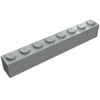 Brick 1 x 8 with Bottom Tubes and 3 Lowered Cross Supports