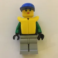 Racer, Extreme Team, Black Jacket, Green Legs, Blue Cap, Yellow Life Vest