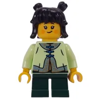 Kid, Yellowish Green Torso, Dark Green Legs, Black Hair