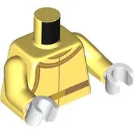 Torso Jacket, Gold Straps, Medium Nougat Belt print, Bright Light Yellow Arms, White Hands