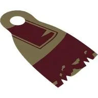 Neckwear Cape with Dark Red Shapes and Tattered Edge print