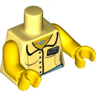 Torso Shirt with 'Tara' Name Tag and Heart Necklace Print, Yellow Arms and Hands