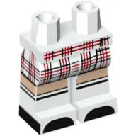 Hips and White Legs with Red Plaid Skirt, Light Nougat Knees, White Socks, Black Toes print