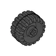 Wheel Small Wide Hard Plastic with Axle hole, Tread