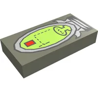 Tile 1 x 2 with Elliptical Display Print