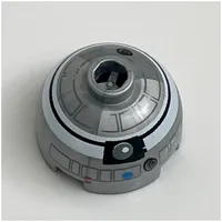 Brick Round 2 x 2 Dome Top, Blocked Open Stud, Bottom Axle Holder with White and Black Print (R2-Q2)