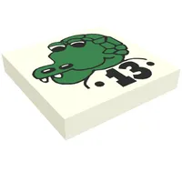 Tile 2 x 2 with Fabuland Crocodile Print [3664]