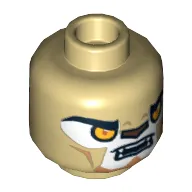 Minifig Head Lennox, Lion with Orange Eyes, Brown Nose, Teeth, Closed / Open Mouth Print