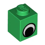 Brick 1 x 1 with Simple Eye Black and White Print