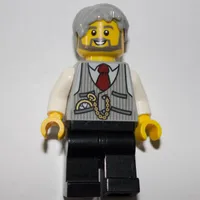 Light Bluish Grey Torso Jacket, Black Legs, Light BLuish Grey Hair, 3626cpr0388