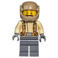 Resistance Soldier, Dark Tan Helmet, Tan Shirt, Moustache