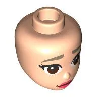 Minidoll Head, Dark Tan Eyebrows, Dark Brown Eyes, Coral Lips