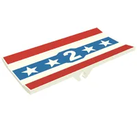 Hinge Panel 6 x 3 with '2', Red & Blue Stripes with Stars Print