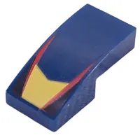 Slope Curved 2 x 1 No Studs with Yellow Shape, Red Lines, Black Triangles print