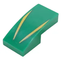 Slope Curved 2 x 1 No Studs with Yellow Lines print