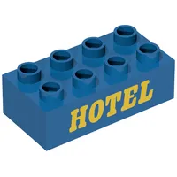 Duplo Brick 2 x 4 with 'HOTEL' Text Print