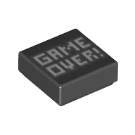 Tile 1 x 1 with White 'GAME OVER!' print