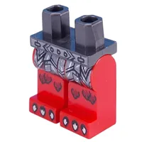 Hips and Red Legs with Dark Bluish Grey Armor Plating, Dark Red Decorations, Silver Claws print