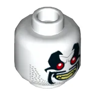 Minifig Head Lobo, Red Eyes, Black Marks, Yellow Teeth Print