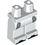 Hips and White Legs with Black Zipper Pockets and Black Shoes Print