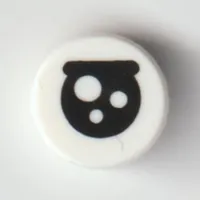 Tile Round 1 x 1 with Eye, Eyebrow, White Circles print