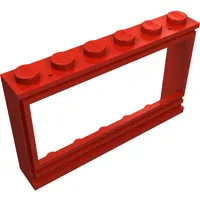 Window 1 x 6 x 3 Panorama (old type) with Solid Studs, no Glass