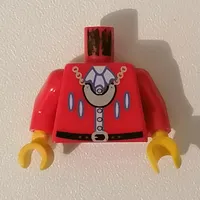 Torso Imperial Armada Uniform Jacket Black Belt, Silver Buttons, Necklace Print, Red Arms, Yellow Hands