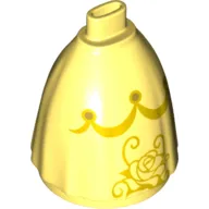 Minidoll Skirt Full with No Hips or Feet and Bright Light Orange Rose Print (Belle)