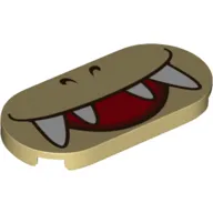 Tile Round 2 x 4 with Mouth, Fangs print