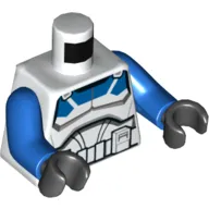 Torso Armor with Blue Neck and Shoulders, Utility Belt Print, Blue Arms, Black Hands