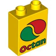 Duplo Brick 1 x 2 x 2 with Octan Logo Print
