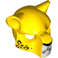 Mask Feline with Black Nose, Leopard Spots and Fangs Print