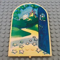 Belville, Wall, Door 1 x 10 x 12 Arched Swivel with Open Door and Castle Print