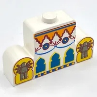 Brick Curved 1 x 4 x 2 Center Stud Top with Orient Arches, Minifigs Print