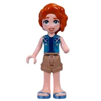 Autumn - Dark Turquoise Top, Dark Tan Shorts