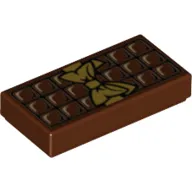 Tile 1 x 2 with Chocolate Bar Print