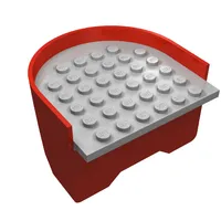 Boat Hull Section, Stern 6 x 6 x 3 1/3 with Light Gray Deck