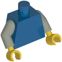 Torso, Light Gray Arms, Yellow Hands [Plain]