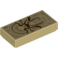 Tile 1 x 2 with Reddish Brown Scarlet Witch Figure print