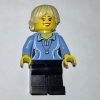 Medium Blue torso, Black Legs, Tan Hair