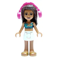 Andrea - Dark Purple/Azure Top, White Skirt