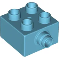 Duplo Brick 2 x 2 - Grooved Pin on Side